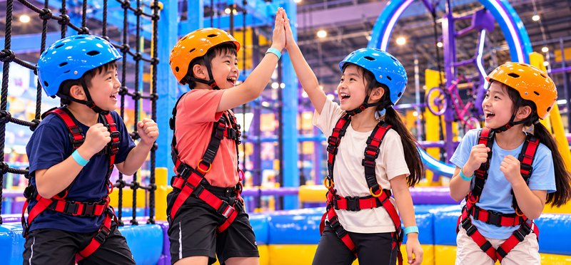 Nhóm bạn đội mũ bảo hiểm đập tay ăn mừng